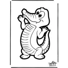 Crocodile standing on two legs coloring page