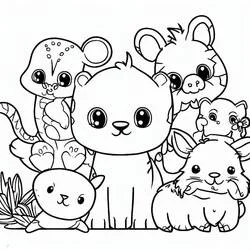 Cute Animals - Free printable coloring pages