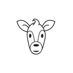 Doe head facing forward coloring page