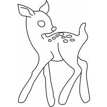 Doe fawn with spotted back coloring page