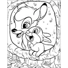Doe with Thumper the rabbit coloring page