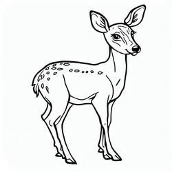Doe standing with spotted coat coloring page