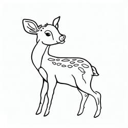 Doe standing with spotted coat coloring page