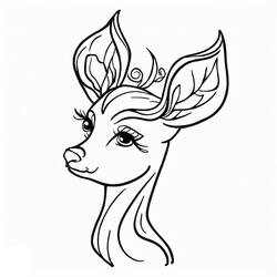 Doe with leaf-shaped ears coloring page
