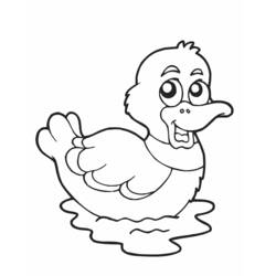 Duck floating on water coloring page