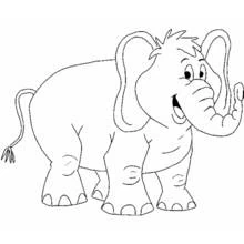Elephant with big ears smiling coloring page