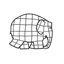 Elmer the patchwork elephant walking coloring page