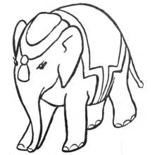 Elephant walking with large ears coloring page