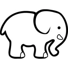 Elephant walking with a raised trunk coloring page