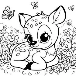 Fawn - Free printable coloring pages