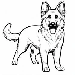 German Shepherd - Free printable coloring pages