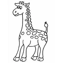 Giraffe standing with a smile coloring page