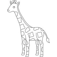 Giraffe standing tall with spotted pattern coloring page