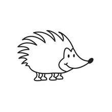 Hedgehog smiling with pointy spikes coloring page