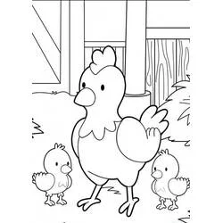 Hen and Chick - Free printable coloring pages