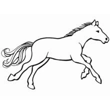 Horse galloping freely coloring page