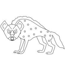 Hyena standing with spotted body coloring page