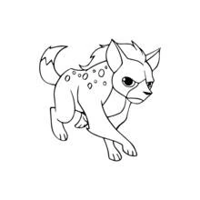 Hyena walking with a playful look coloring page