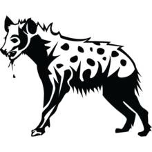 Hyena standing with jagged fur pattern coloring page
