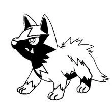 Hyena-like Pokémon standing with spiky fur coloring page