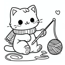 Kawaii Cat - Free printable coloring pages
