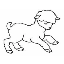 Lamb jumping playfully coloring page