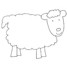 Lamb standing with a fluffy body coloring page