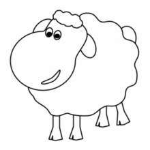 Lamb standing with a round fluffy body coloring page