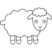 Lamb standing with a fluffy body coloring page