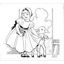 Mary and her little lamb coloring page