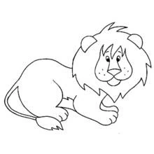 Lion lying down with big mane coloring page