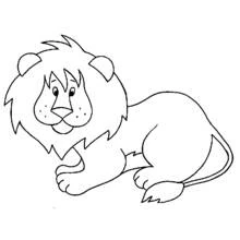 Lion lying down with a big mane coloring page
