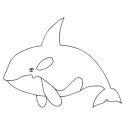 Orca swimming with fin raised coloring page