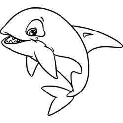 Orca smiling with open mouth coloring page
