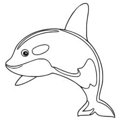 Orca smiling and jumping coloring page