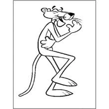 Pink Panther standing in a relaxed pose coloring page