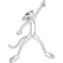 Panther pointing upward coloring page