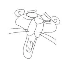 Panther head with closed eyes coloring page