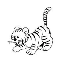 Panther cub playing coloring page