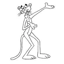 Panther striking a playful dance pose coloring page