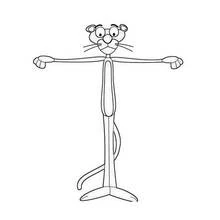 Pink Panther with arms spread wide coloring page