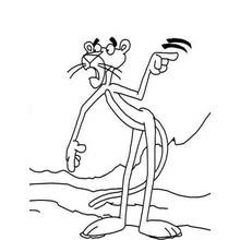 Panther pointing angrily coloring page