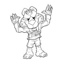 Panther mascot raising both arms coloring page