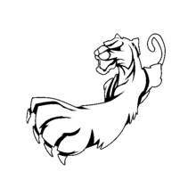 Panther leaping with claws extended coloring page