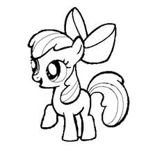 Pony with a big bow standing sweetly coloring page