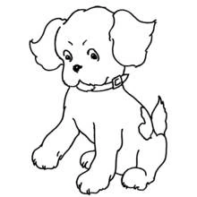 Puppy sitting with floppy ears coloring page