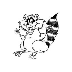 Raccoon in a funny playful pose coloring page