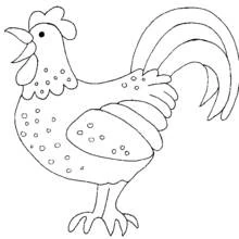 Rooster with spotted feathers coloring page