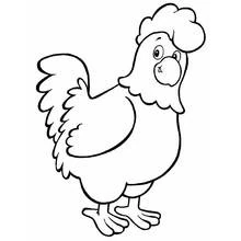 Rooster standing proudly coloring page