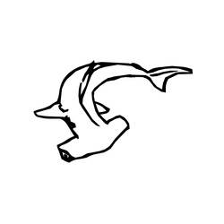 Shark curving its body coloring page